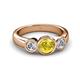 3 - Naava Yellow Sapphire and Diamond Three Stone Engagement Ring 