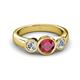 3 - Naava Ruby and Diamond Three Stone Engagement Ring 