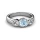 3 - Naava Aquamarine and Diamond Three Stone Engagement Ring 