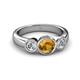 3 - Naava Citrine and Diamond Three Stone Engagement Ring 