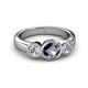 3 - Naava Iolite and Diamond Three Stone Engagement Ring 