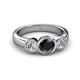 3 - Naava Black and White Diamond Three Stone Engagement Ring 