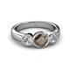 3 - Naava Smoky Quartz and Diamond Three Stone Engagement Ring 