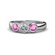 1 - Naava Diamond and Pink Sapphire Three Stone Engagement Ring 
