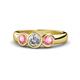 1 - Naava Diamond and Pink Tourmaline Three Stone Engagement Ring 