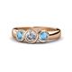 1 - Naava Diamond and Blue Topaz Three Stone Engagement Ring 