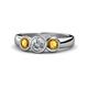 1 - Naava Diamond and Citrine Three Stone Engagement Ring 