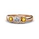 1 - Naava Diamond and Citrine Three Stone Engagement Ring 