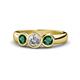 1 - Naava Diamond and Emerald Three Stone Engagement Ring 