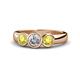 1 - Naava Yellow and White Diamond Three Stone Engagement Ring 