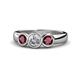 1 - Naava Diamond and Ruby Three Stone Engagement Ring 