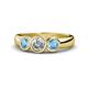 1 - Naava Diamond and Blue Topaz Three Stone Engagement Ring 