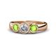 1 - Naava Diamond and Peridot Three Stone Engagement Ring 