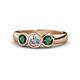 1 - Naava Diamond and Emerald Three Stone Engagement Ring 