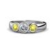 1 - Naava Yellow and White Diamond Three Stone Engagement Ring 