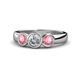1 - Naava Diamond and Pink Tourmaline Three Stone Engagement Ring 