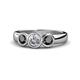 1 - Naava Black and White Diamond Three Stone Engagement Ring 