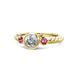 1 - Azalea Diamond and Pink Tourmaline Three Stone Engagement Ring 
