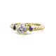 1 - Azalea Diamond and Iolite Three Stone Engagement Ring 