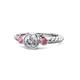 1 - Azalea Diamond and Rhodolite Garnet Three Stone Engagement Ring 