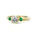 1 - Azalea Diamond and Emerald Three Stone Engagement Ring 