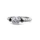 1 - Azalea Black and White Diamond Three Stone Engagement Ring 