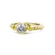 1 - Azalea Yellow and White Diamond Three Stone Engagement Ring 