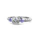 1 - Azalea Diamond and Tanzanite Three Stone Engagement Ring 