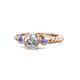 1 - Azalea Diamond and Tanzanite Three Stone Engagement Ring 