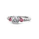 1 - Azalea Diamond and Pink Tourmaline Three Stone Engagement Ring 