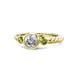 1 - Azalea Diamond and Peridot Three Stone Engagement Ring 