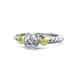 1 - Azalea Yellow and White Diamond Three Stone Engagement Ring 