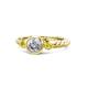1 - Azalea Diamond and Yellow Sapphire Three Stone Engagement Ring 