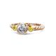 1 - Azalea Diamond and Yellow Sapphire Three Stone Engagement Ring 