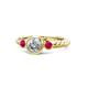 1 - Azalea Diamond and Ruby Three Stone Engagement Ring 