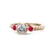 1 - Azalea Diamond and Ruby Three Stone Engagement Ring 