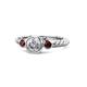1 - Azalea Diamond and Red Garnet Three Stone Engagement Ring 