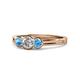 1 - Irina Diamond and Blue Topaz Three Stone Engagement Ring 