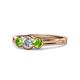 1 - Irina Diamond and Peridot Three Stone Engagement Ring 
