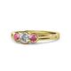 1 - Irina Diamond and Rhodolite Garnet Three Stone Engagement Ring 