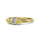 1 - Irina Diamond and Yellow Sapphire Three Stone Engagement Ring 