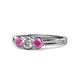 1 - Irina Diamond and Pink Sapphire Three Stone Engagement Ring 