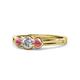 1 - Irina Diamond and Pink Tourmaline Three Stone Engagement Ring 