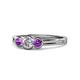 1 - Irina Diamond and Amethyst Three Stone Engagement Ring 