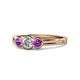 1 - Irina Diamond and Amethyst Three Stone Engagement Ring 