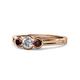 1 - Irina Diamond and Red Garnet Three Stone Engagement Ring 