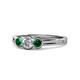 1 - Irina Diamond and Emerald Three Stone Engagement Ring 