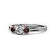 1 - Irina Diamond and Red Garnet Three Stone Engagement Ring 