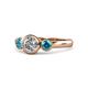 1 - Avrit Diamond and London Blue Topaz Three Stone Engagement Ring 
