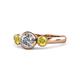 1 - Avrit Diamond and Yellow Sapphire Three Stone Engagement Ring 